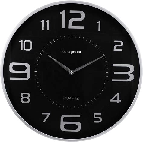 Kiera Grace Wall Clock 18 Inch Black Modern Classic
