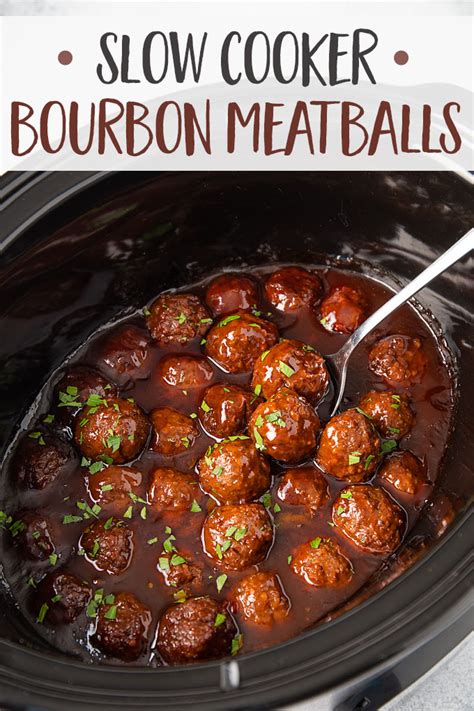 Add in the bourbon and mix. Slow Cooker Bourbon Meatballs | Recipe | Party food appetizers