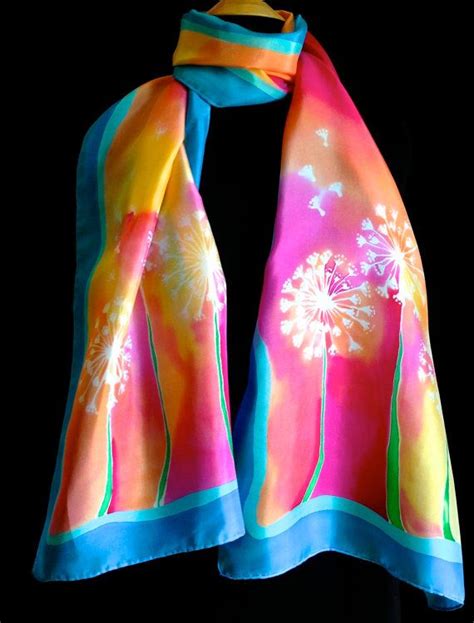Silk Scarf With Dandelions Blowing On A Warm By Fantasticpheasant 35