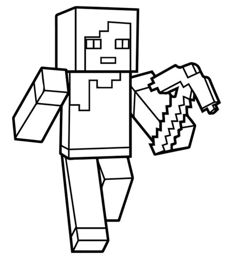 30 Minecraft Pickaxe Coloring Pages Dheerohman