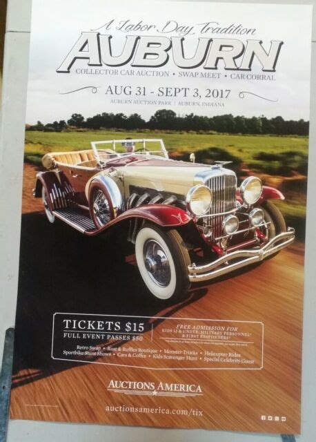 2017 Auctions America Auburn Collector Car Auction Poster Ebay