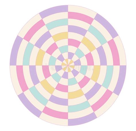 Danish Pastel Checkered Circle Design Trendy Circles Abstract
