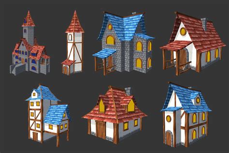 Modular Stylized Houses 3d Fantasy Unity Asset Store