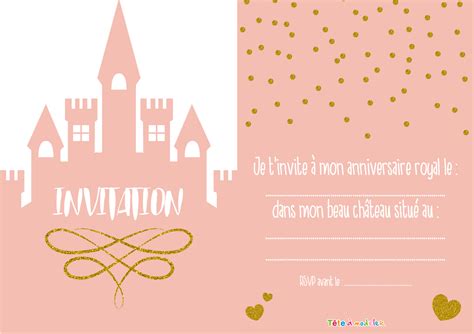 Simple rapide gratuit et prêt à imprimer à la maison. Invitation de princesse par Tête à modeler