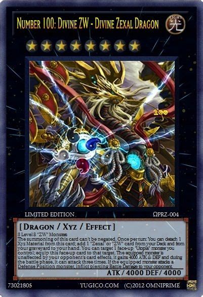 Cards Zexal Ωprz 004 Number 100 Divine Zw Divine Zexal Dragon
