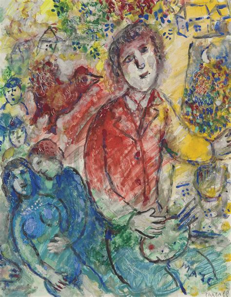 Marc Chagall 1887 1985 Le Peintre En Rouge Christies