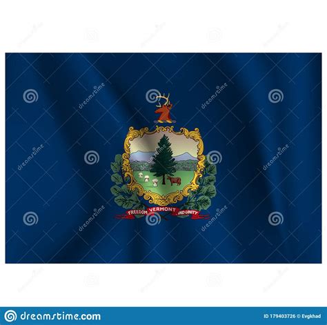 Waving Flag Of Vermont Stock Illustration Illustration Of Color