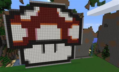Pixel Art Mushroom Mario Minecraft Map