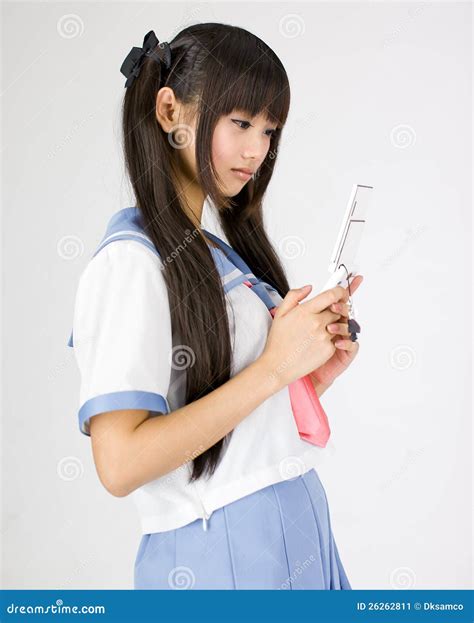 muchacha adolescente linda japonesa de la escuela imagen de archivo imagen de chino asia