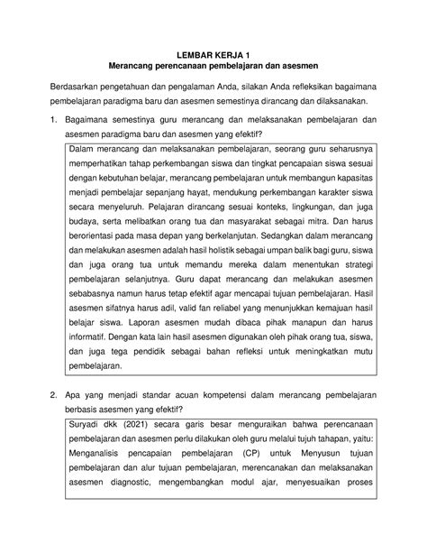 Lk Topik Prinsip Pengajaran Dan Asesmen Yang Efektif Lembar