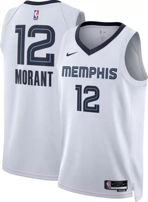 Nike Mens Memphis Grizzlies Ja Morant 12 White Dri Fit Swingman