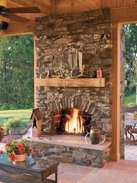 Fabulous Rustic Outdoor Fireplace Designs 27 Stone