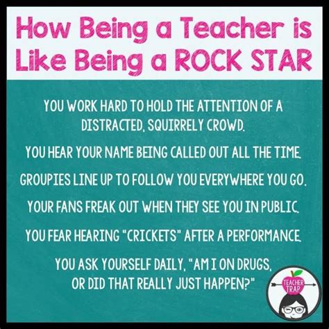 Teachers need some inspiration, too! How Being a Teacher Is Like Being a Rock Star | Teacher ...