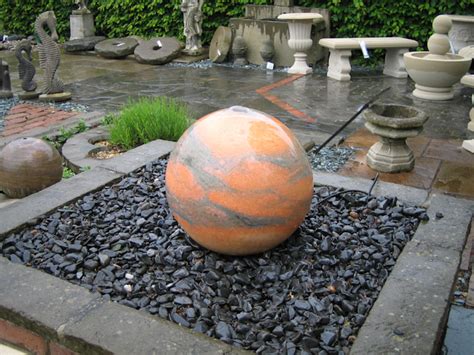 Natural Stone Drilled Sphere Water Features By Barton Fields
