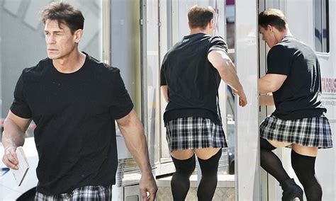 John Cena Shows Off His Muscular Legs In Thigh High Stockings On Set