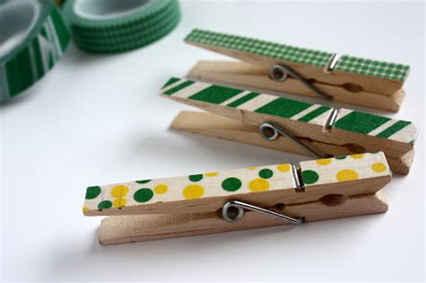 Washi Tape Clothespins Lime Riot