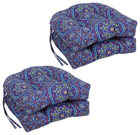 16 polyester outdoor u shaped tufted chair cushions set of 4 alden confetti contemporary