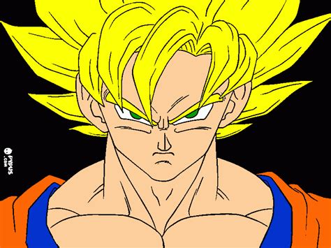 Goku Fase 1 Para Colorear Goku Fase 1 Para Imprimir