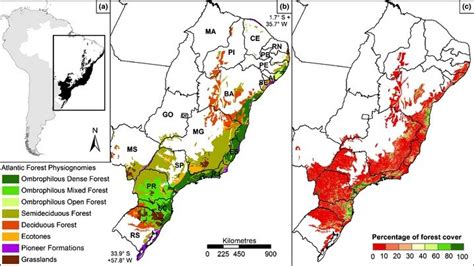 Maps Showing The Original Spatial Distribution Of The Atlantic Forest