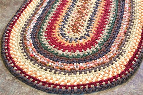 Rag Rug Large Oval Swedish Braided Rag Rug In Fall By Ragrugroad Yarn