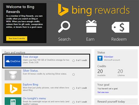 Bing Rewards Dashboard Tiklomini