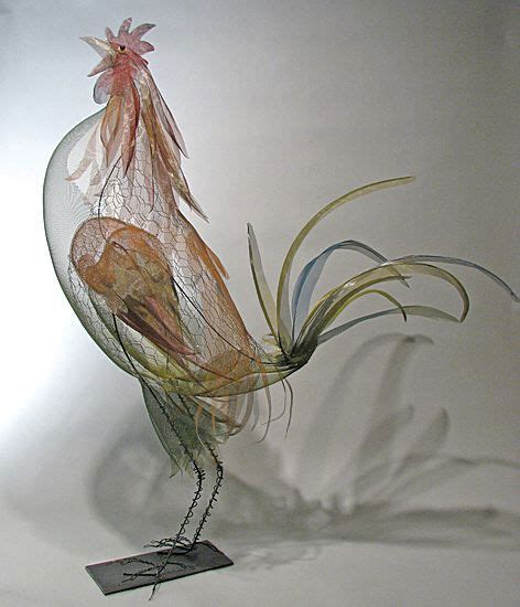 Crowing Rooster Janet Brome Chicken Wire Art Wire Art Wire Sculpture