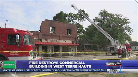 Fire Destroys Commercial Building In West Terre Haute Youtube