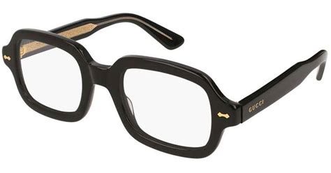 Gucci Black Acetate Gg0072s 001 Thick Rectangle Optical Glasses In Black For Men Lyst