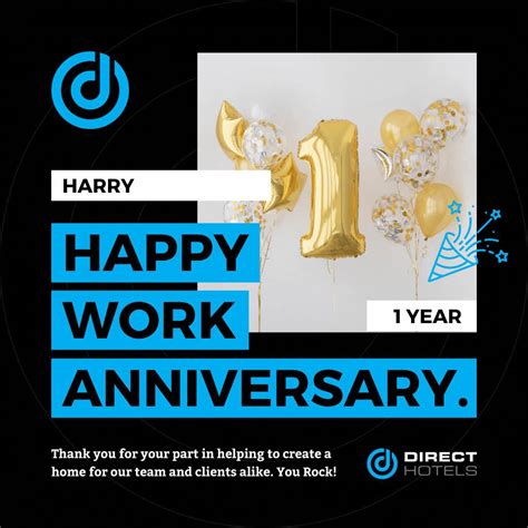 Direct Hotels Happy 1 Year Work Anniversary Harry Thank