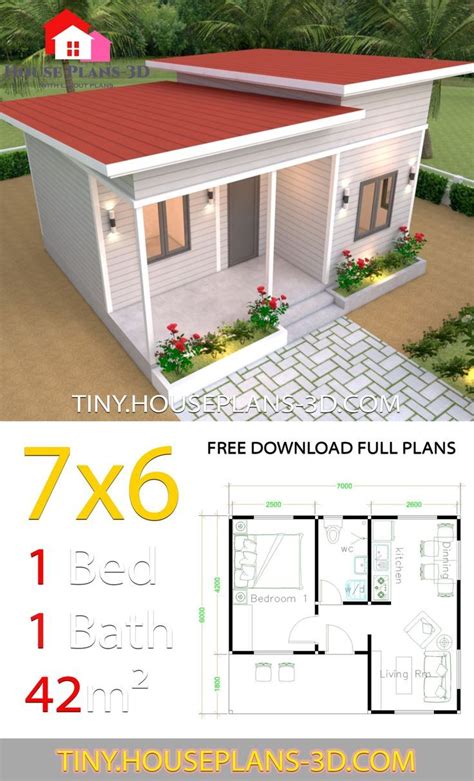 House Plans 7x6 With One Bedroom Shed Roof House Plans 7×6 In 2021