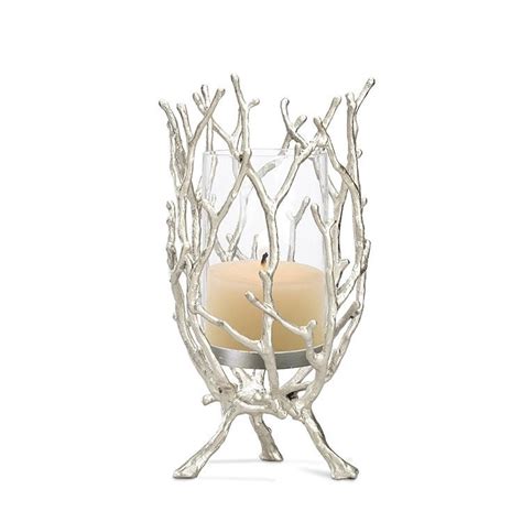 Create a warm and inviting environment in any space with this classic hurricane, perfectly paired with a votive candle or tea light for a flickering focal point. Awesome Modern Iron/Glass Twig Branch Candle Holder ...