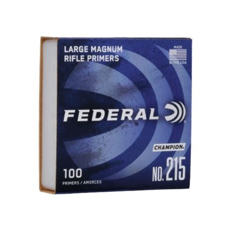 Federal Champion Large Rifle Magnum Primers 100 Count Sleeve 215