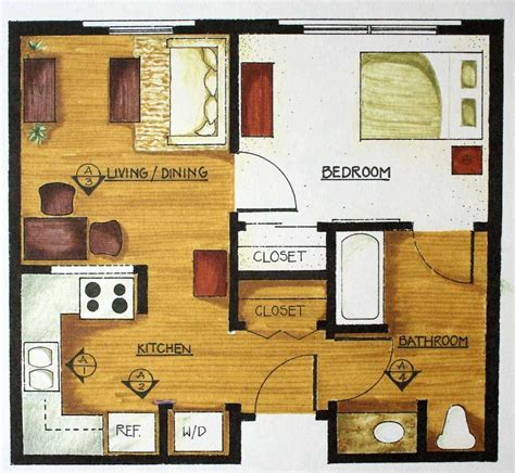 √ 16 One Bedroom Tiny House Plans In 2020 Simple Floor Plans Tiny