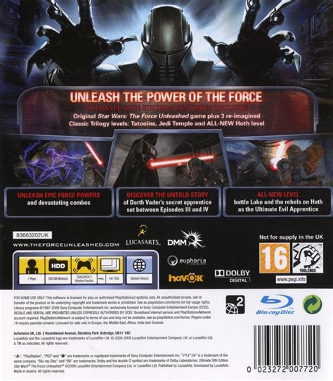 Star Wars The Force Unleashed Ultimate Sith Edition Cover Or Packaging Material Mobygames
