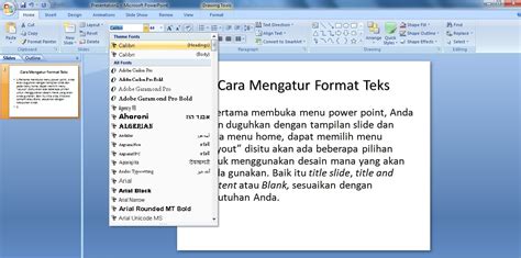 Cara Mengatur Format Teks Di Power Point Panduan Belajar Ms Office