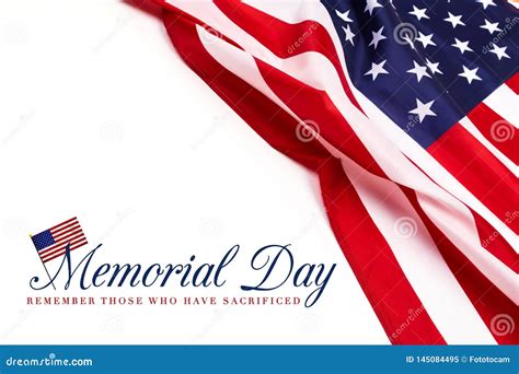 Text Memorial Day On American Flag Background Stock Image Image Of