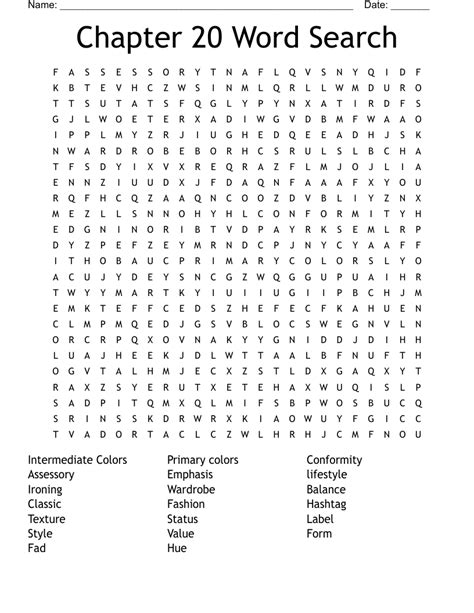 Chapter 20 Word Search Wordmint