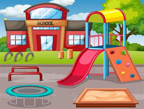 Empty School Outdoor Playground 1591840 Vector Art At Vecteezy