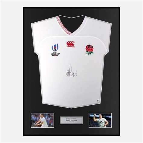Framed Owen Farrell Signed England Rugby Shirt 2019 World Cup Modern
