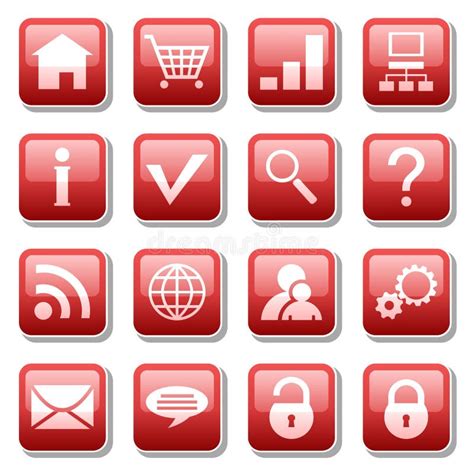 Red Web Icons Buttons Stock Illustration Illustration Of Button 8015224