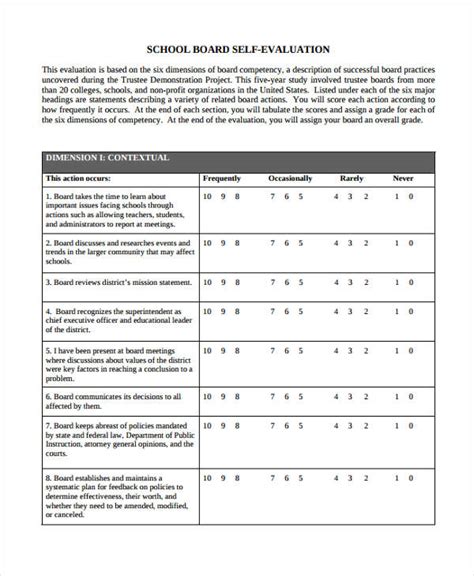 Free 31 Self Evaluation Forms In Pdf Ms Word Excel