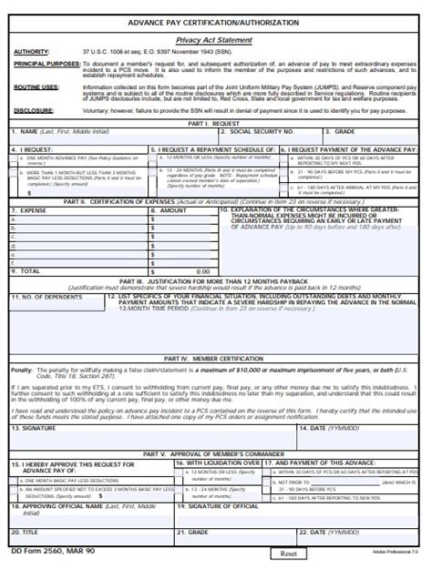 Download Dd 2560 Fillable Form