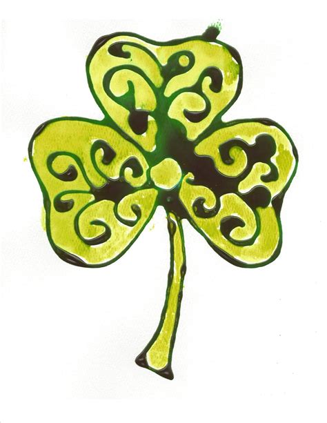 Shamrock Wc And Green Glue Resist Sewing Embroidery Designs Shamrock