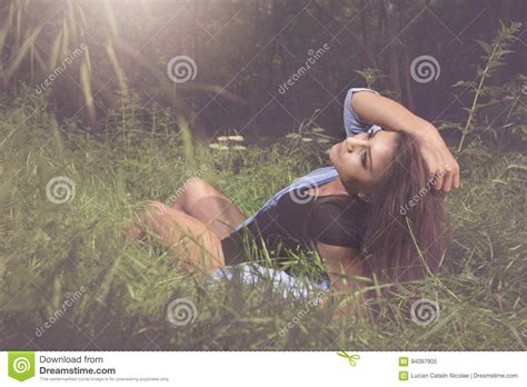 Beautiful Young Woman Stock Image Image Of Bodysuit 94097905