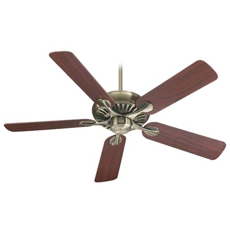 The classic has 5 reversible dual color blades & a pull chain mechanism to operate the fan. Quorum Lighting Pinnacle Antique Brass Ceiling Fan Without ...