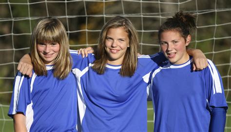 Girls Playing Soccer Team