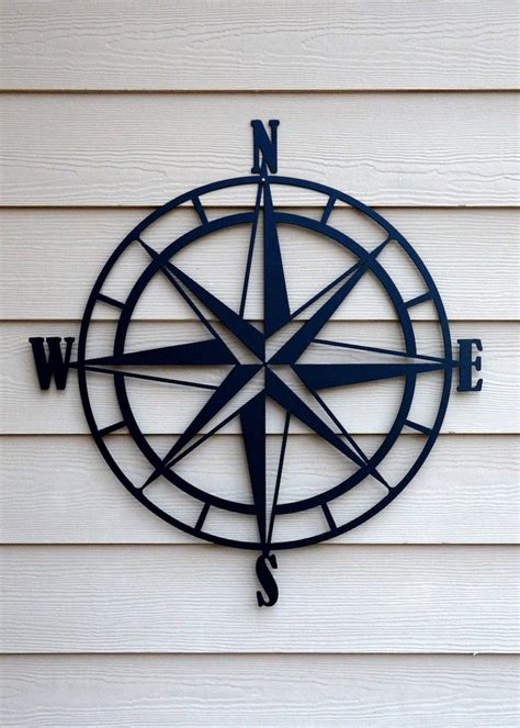 Nautical Compass Rose Metal Wall Art Etsy