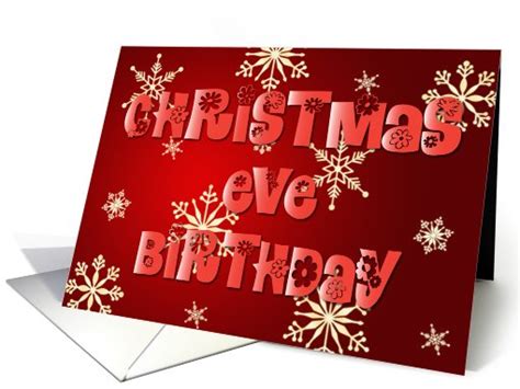 Christmas Eve Birthday Snowflakes Card 717388