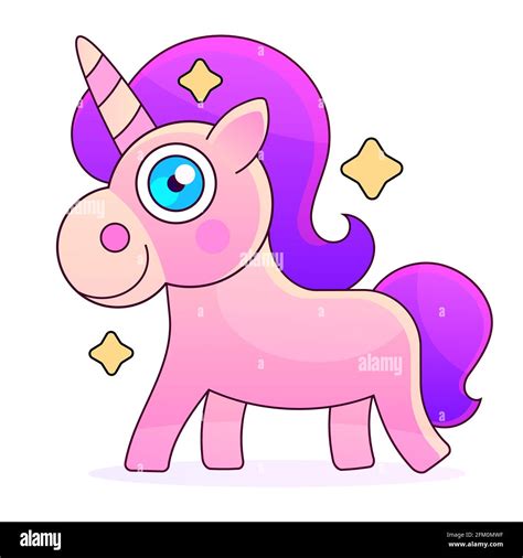 Cute Cartoon Unicorn Greeting Card With Inscription You Are Magic