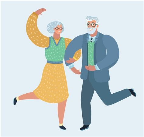 Premium Vector Illustration Of Happy Elderly Couple Dancing